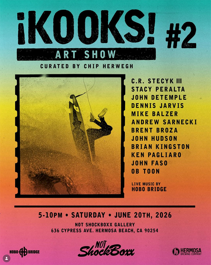 ¡KOOKS! 2 art show flyer — June 20th, 2026 at Not ShockBoxx Gallery, Hermosa Beach